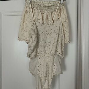 Free People Cream Skirt Set